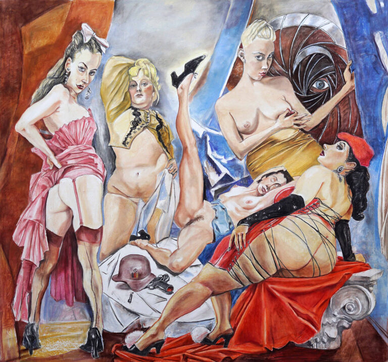 Les Demoiselles d Avignon Steffen Fischer Oelmalerei 2024 1 2 768x717