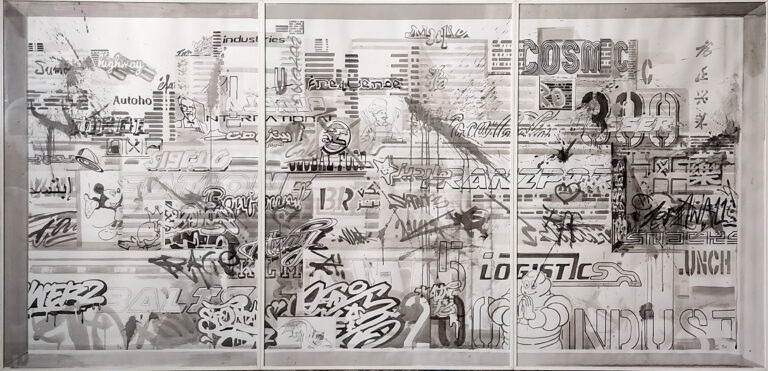 Philipp Gloger - Windows - Tusche auf Karton 100x210cm